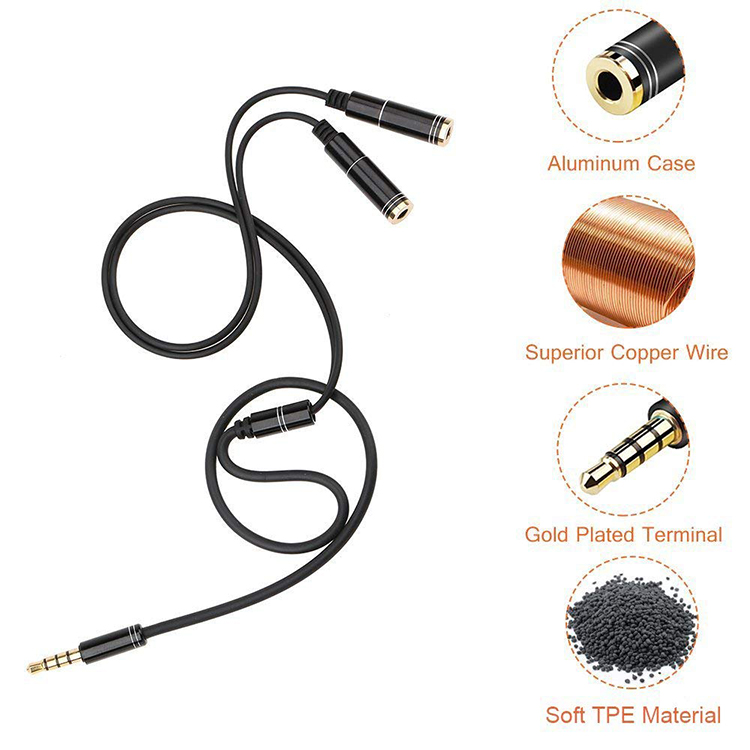 3.5mm Mic Y Mobile Audio Split – Earphone Splitter Jack recenzja i cena